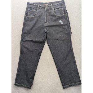 FUBU Jeans Mens 44x34 Blue Denim The Collection Carpenter Hammer Loop FB Patch
